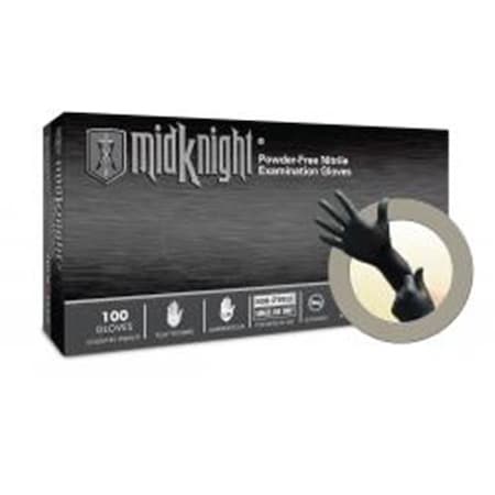 Microflex MICMK296L Nitrile Black Powder Free Gloves; Large - Box Of 100